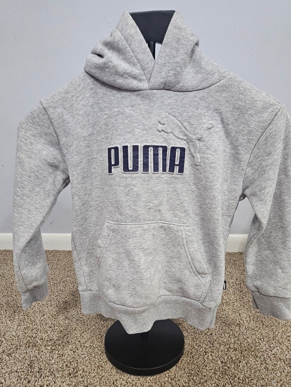 PUMA Kids' Gray Logo Hoodie Size 5-6